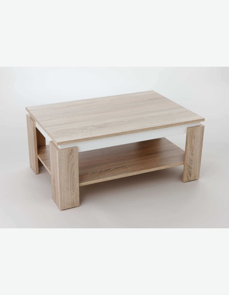 Tommi - Tavolino da soggiorno con 1 ripiano, disponibile in 2 diversi colori - marrrone/bianco