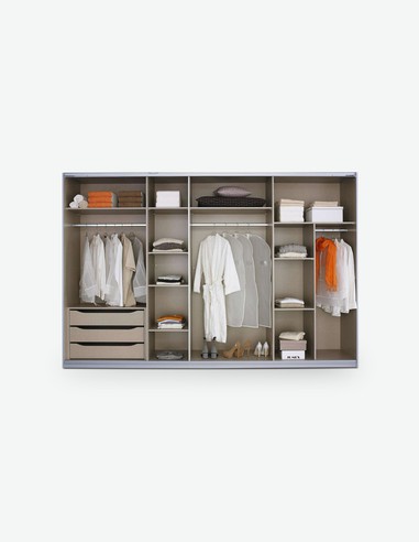 Universal - Wäscheeinteilung mit 2 Ablagen, aus Holzdekor