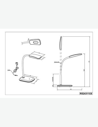 Boa - LED Tischleuchte aus Kunststoff / Acryl, 4-fach Touch-Dimmer