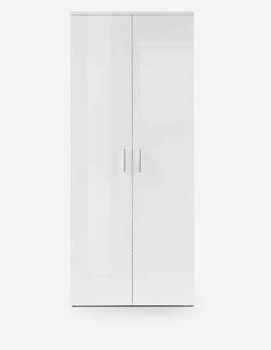 Lindo - Schuhschrank aus Holzdekor in weiß glanz
