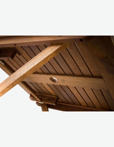 Malvi - Klappbarer Tisch für Garten / Balkon, aus massivholz