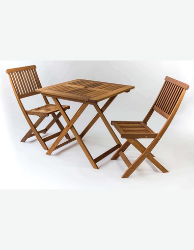 Malvi - Klappbarer Tisch für Garten / Balkon, aus massivholz