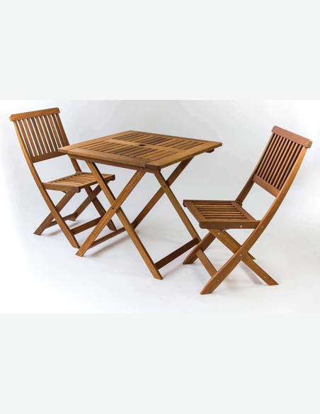 Malvi - Klappbarer Tisch für Garten / Balkon, aus massivholz