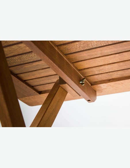 Malvi - Klappbarer Tisch für Garten / Balkon, aus massivholz, groß