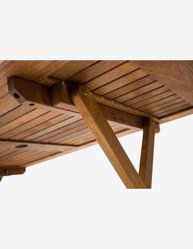 Malvi - Klappbarer Tisch für Garten / Balkon, aus massivholz, groß
