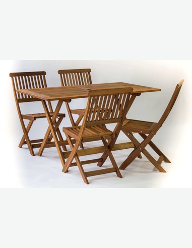 Malvi - Klappbarer Tisch für Garten / Balkon, aus massivholz, groß