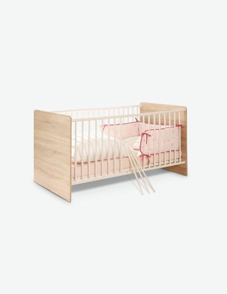 Werni - Culla per neonati in legno laminato con rete a doghe regolabile compresa