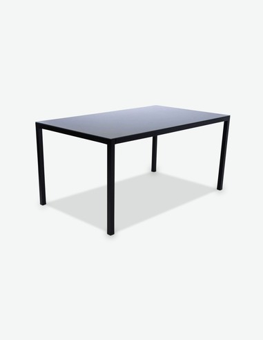 Sedico - Tisch aus schwarzem Metall mit grauer Glasplatte 2