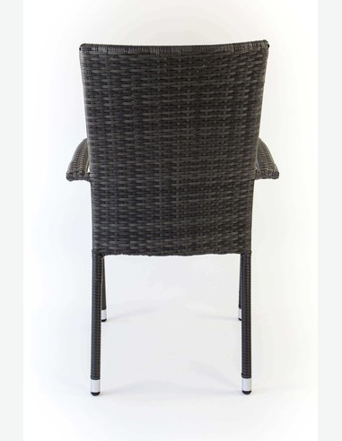 Arezzo small - Gartenset bestehend aus einem Metalltisch mit Glasoberfläche und vier stapelbaren Stühlen