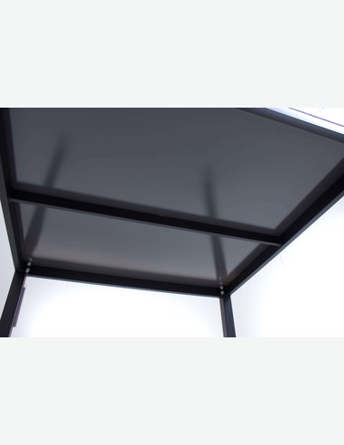 Arezzo small - Gartenset bestehend aus einem Metalltisch mit Glasoberfläche und vier stapelbaren Stühlen