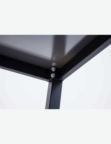 Arezzo small - Gartenset bestehend aus einem Metalltisch mit Glasoberfläche und vier stapelbaren Stühlen