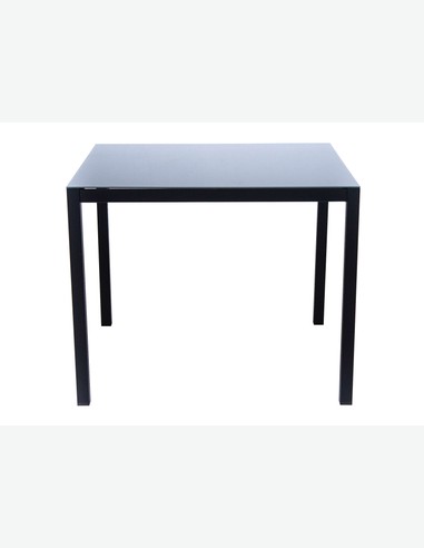 Arezzo small - Gartenset bestehend aus einem Metalltisch mit Glasoberfläche und vier stapelbaren Stühlen