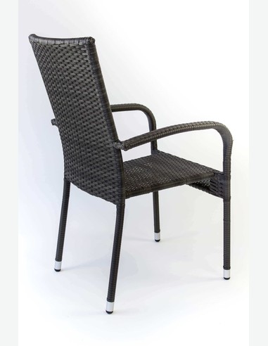 Arezzo big - Gartenset bestehend aus einem großen Metalltisch mit Glasoberfläche und vier stapelbaren Stühlen