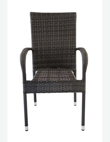 Arezzo big - Gartenset bestehend aus einem großen Metalltisch mit Glasoberfläche und vier stapelbaren Stühlen