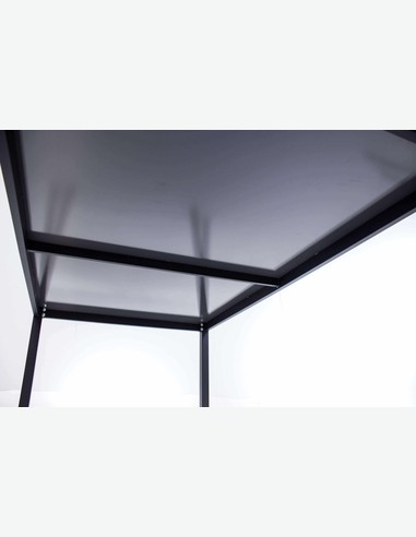 Arezzo big - Gartenset bestehend aus einem großen Metalltisch mit Glasoberfläche und vier stapelbaren Stühlen