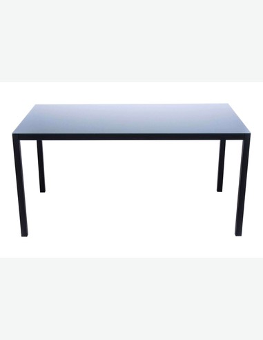 Arezzo big - Gartenset bestehend aus einem großen Metalltisch mit Glasoberfläche und vier stapelbaren Stühlen