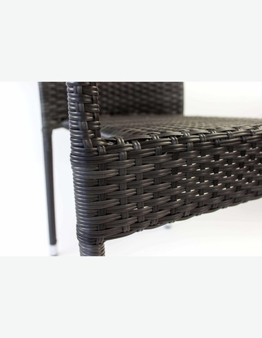 Arezzo big - Gartenset bestehend aus einem großen Metalltisch mit Glasoberfläche und vier stapelbaren Stühlen