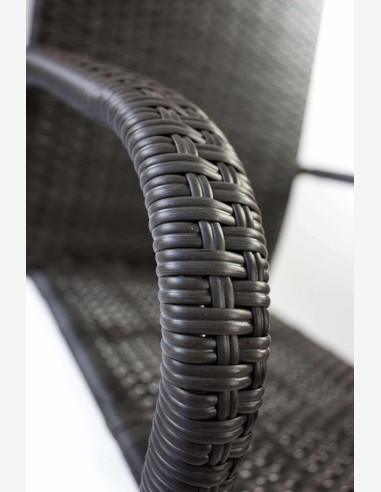 Arezzo big - Gartenset bestehend aus einem großen Metalltisch mit Glasoberfläche und vier stapelbaren Stühlen