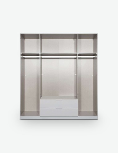 Texo - Drehtürenschrank aus Holzdekor in Alpinweiß / Seidengrau 2