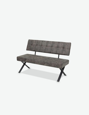 Diana - Küchenbank mit Rückenlehne, Metallgestell und Polsterung aus Kunstelder in Vitageoptik 2