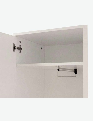 Spilla - Hochschrank in weiß Hochglanz, 1 Holztür, 1 Spiegeltür