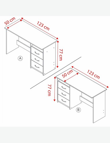 Adria - Schreibtisch in Eiche Sonoma / weiß Dekor