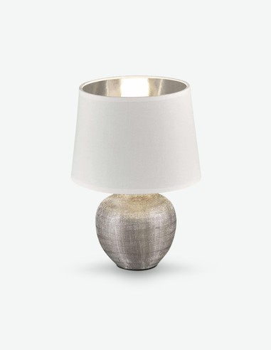 Lucienne - Tischlampe aus Keramik mit Lampenschirm aus Stoff