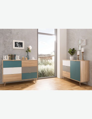 Caliope - Kommode in skandinavischem Design aus Holzdekor