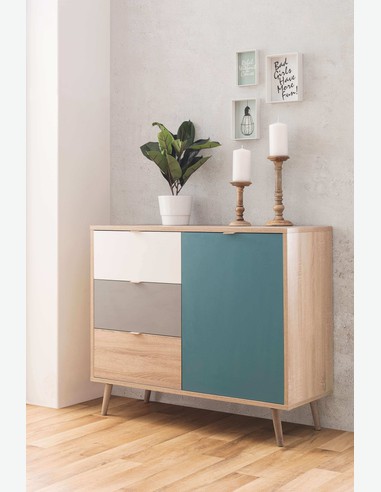 Caliope - Kommode in skandinavischem Design aus Holzdekor