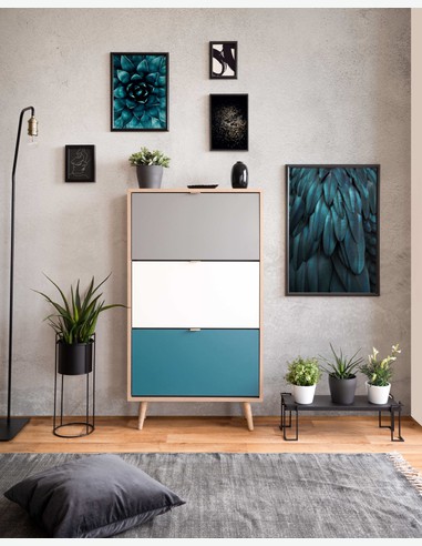 Caliope - Schuhschrank in skandinavischem Design aus Holzdekor