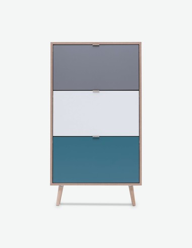 Caliope - Schuhschrank in skandinavischem Design aus Holzdekor