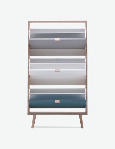 Caliope - Schuhschrank in skandinavischem Design aus Holzdekor