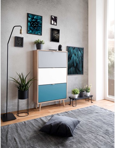 Caliope - Schuhschrank in skandinavischem Design aus Holzdekor