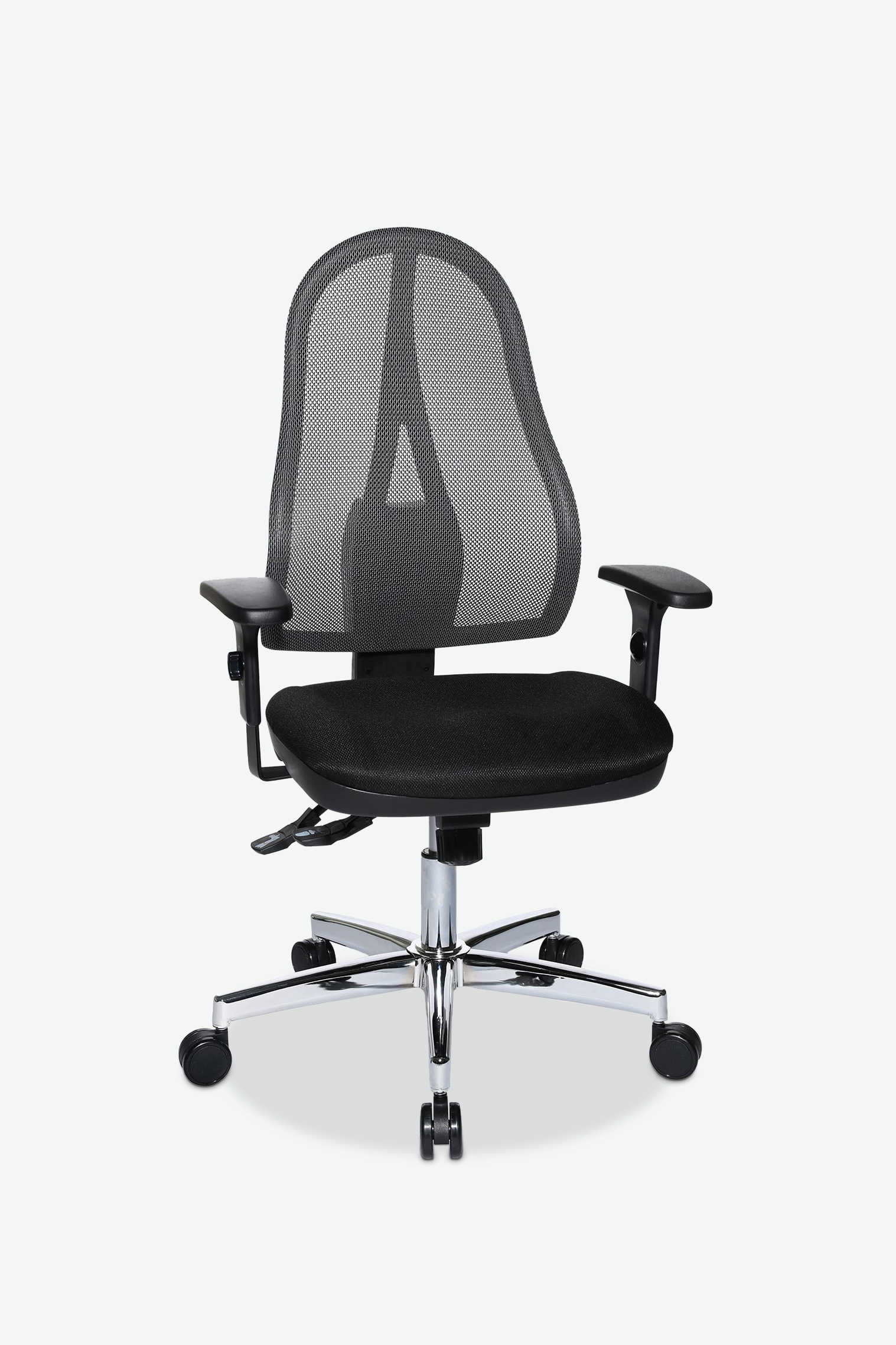 Topstar Head Point SY P4 – Sedia Operativa Ergonomica In Pelle Nera Con Braccioli Regolabili E Supporto Lombare