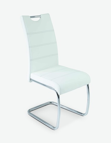 Flora S - Schwingstuhl aus Kunstleder, Metallgestell.Sitz und Rücken sind fest gepolstert - schwarz - Frontansicht