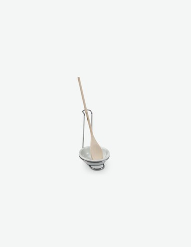 Boer - Supporto per cucchiaio da cucina in acciaio inossidabile e porcellana