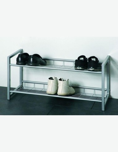 Gudrun - Schuhregal aus alufarbenem Stahlrohr 2