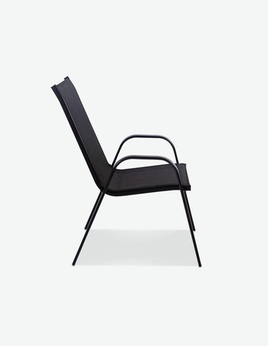 Piola - Stapelbarer Stuhl, aus schwarzem Metall. Ideal für den Außenbereich, witterungsbeständig und sehr robust