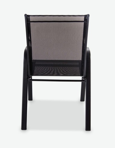 Piola - Stapelbarer Stuhl, aus schwarzem Metall. Ideal für den Außenbereich, witterungsbeständig und sehr robust