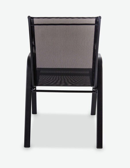 Piola - Stapelbarer Stuhl, aus schwarzem Metall. Ideal für den Außenbereich, witterungsbeständig und sehr robust