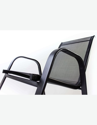 Piola - Stapelbarer Stuhl, aus schwarzem Metall. Ideal für den Außenbereich, witterungsbeständig und sehr robust