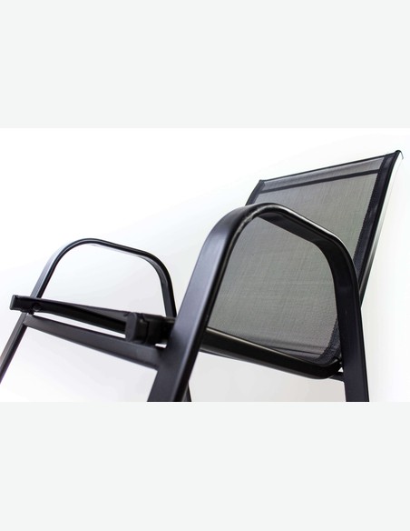 Piola - Stapelbarer Stuhl, aus schwarzem Metall. Ideal für den Außenbereich, witterungsbeständig und sehr robust