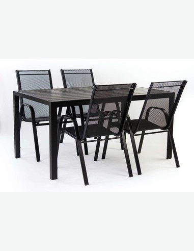 Piola - Stapelbarer Stuhl, aus schwarzem Metall. Ideal für den Außenbereich, witterungsbeständig und sehr robust
