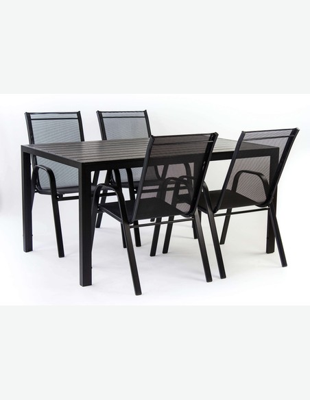 Piola - Stapelbarer Stuhl, aus schwarzem Metall. Ideal für den Außenbereich, witterungsbeständig und sehr robust