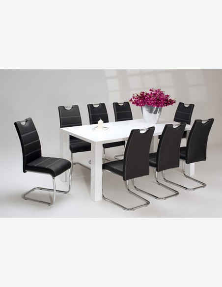 Flora S - Schwingstuhl aus Kunstleder, Metallgestell.Sitz und Rücken sind fest gepolstert - in 2 verschiedenen Farben verfügbar